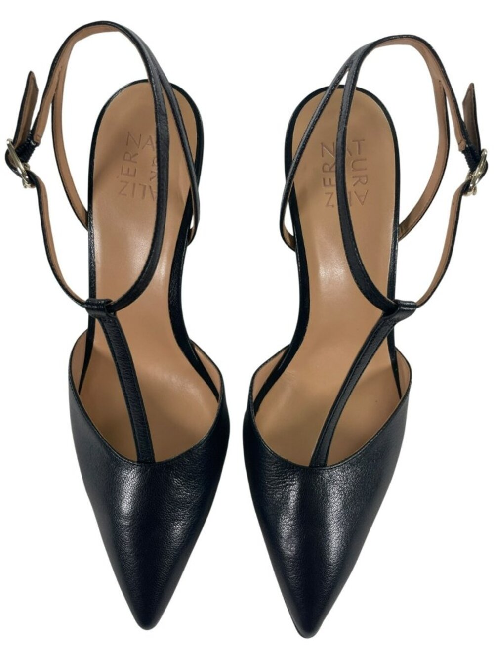Naturalizer Astrid Heels Black Leather Pointed Toe T-Strap Women's Size 10 NEW - Picture 6 of 11